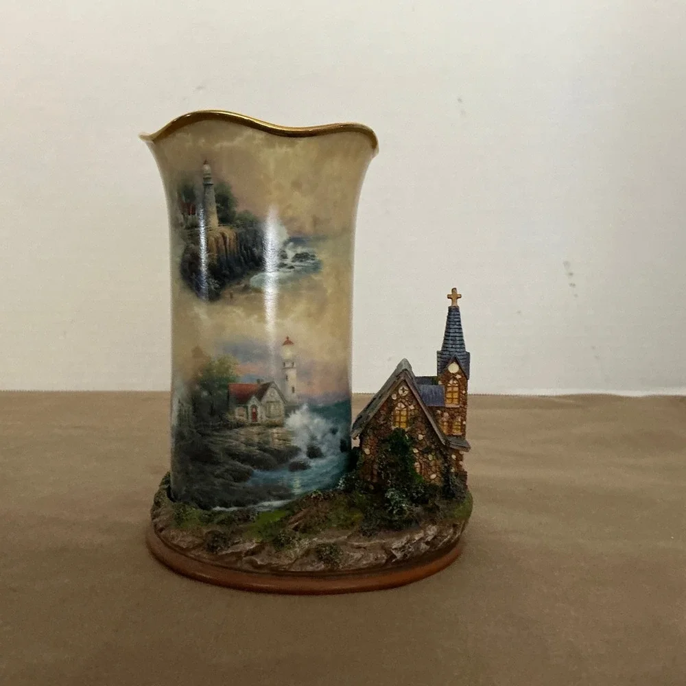 Thomas Kinkade Light of Hope Welcoming‎ Lights Votive Hurricane Coastal Decor